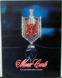 1978 Chevrolet Monte Carlo Spanish Text Venezuelan Market Sale Brochure Original