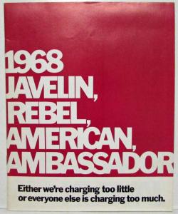 1968 AMC Charging Too Little Sales Brochure Javelin Rebel Ambassador - Canadian