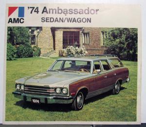 1974 AMC Ambassador Brougham Sedan Wagon Sales Brochure Folder CANADIAN Market