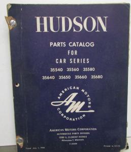 1955-56 Hudson Dealer Parts Catalog Book Wasp Hornet Super Custom AMC Original