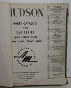 1955-56 Hudson Dealer Parts Catalog Book Wasp Hornet Super Custom AMC Original