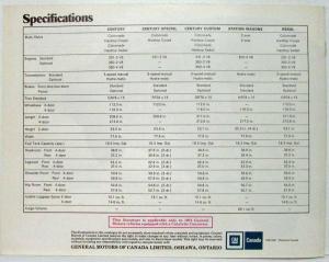 1975 Buick Century Regal Custom w Catalytic Converter Sales Brochure - Canadian