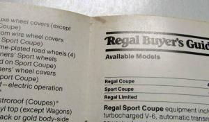 1979 Buick Buyers Guide Sales Brochure - Canadian