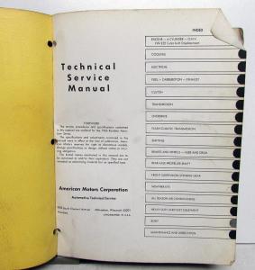 1966 AMC Rambler American Dealer Technical Service Shop Manual Repair Original