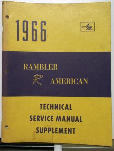 1966 AMC Rambler American Dealer Technical Service Manual Supplement 290 CID V8