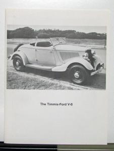 1980 Timmis Ford V8 Roadster Reproduction Sales Literature With Envelope