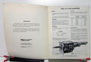 1974 AMC Technical Service Shop Manual Supplement 150T 3 Speed Manual Trans
