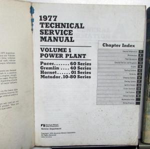 1977 AMC Technical Service Shop Manual Set W/Supplements Pacer Gremlin Hornet