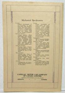 1924 The New Cadillac 90 Degree 8 Cylinder Sales Brochure - Canadian
