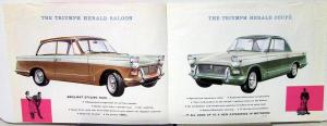 1961 Triumph Herald Saloon Coupe UK Right Hand Drive Color Sales Brochure Orig