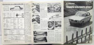 1973 Triumph Dolomite Sprint Road Test Sales Folder UK England Original