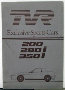 1984 1985 TVR Sports Cars UK England Sales Folder Materials Autosport Club MD U