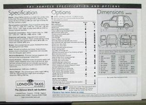 2000 London Taxis TX1 Sales Brochure