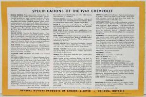 1942 Chevrolet Sales Folder - Canadian