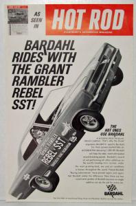 1967 Bardahl Grant Rambler Rebel SST Blown Funny Car Hot Rod Flyer Handout AMC