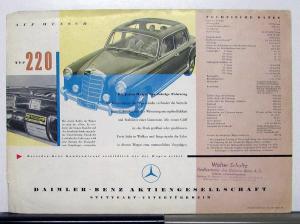 1951 Mercedes Benz Model 220 Sales Brochure German Text