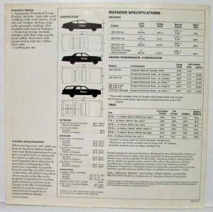 1975 AMC Matador Sales Folder