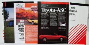1992 & 1995 ASC Inc Press Kits Sunroofs T-tops Convertibles Viper Camaro Celica
