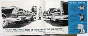 1958 Plymouth Dealer Taxi Cab Fleet Sales Brochure Original Plaza Savoy Rare 58