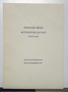 1957 Mercedes-Benz Annual Report In German Text