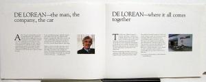 1981 Presenting the DeLorean Dealer Sales Brochure Folder Features Original
