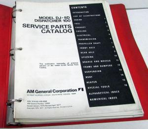 1975-76 AM General Corporation DJ-5D Dispatcher 100 Service Parts Catalog Jeep