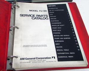 1975-76 AM General Corporation FJ-8A  Small Delivery Truck Service Parts Catalog