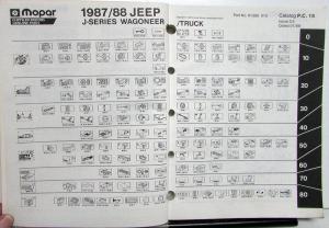 1987 1988 Jeep J Series Wagoneer Truck Dealer Parts Catalog Book PC 15