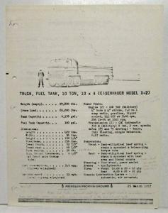 1956-1957 US Army Dev & Proof Services Test of Truck Project TT3-812 Document