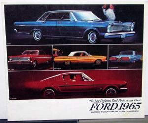 1965 Ford 5 Different Total Performance Cars Sales Brochure Mustang - Canadian