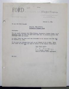 1954 Ford Memos To Dealers Hand Controls & More