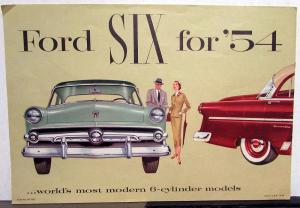 1954 Ford Model Six Crestline Customline Mainline Sales Brochure