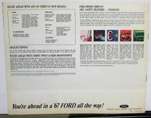 1967 Ford You Are Ahead in a 67 Sales Brochure - Canadian