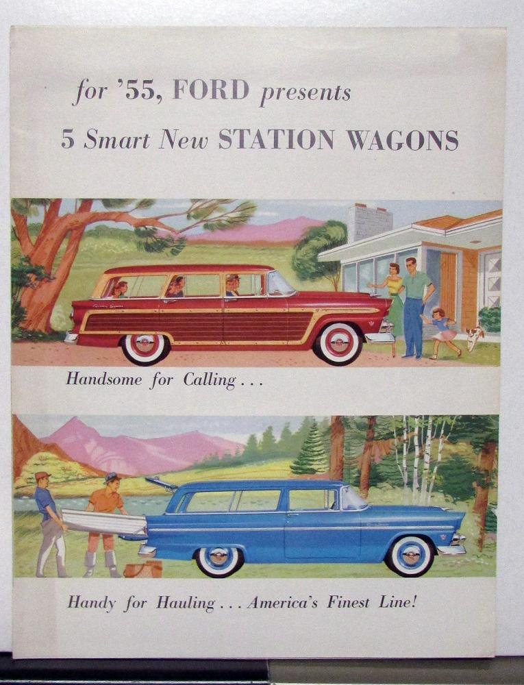 1955 Ford Ranch Wagon Country Squire Sales Folder