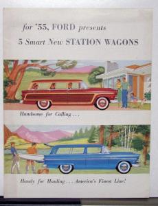 1955 Ford Ranch Wagon Country Squire Sales Folder