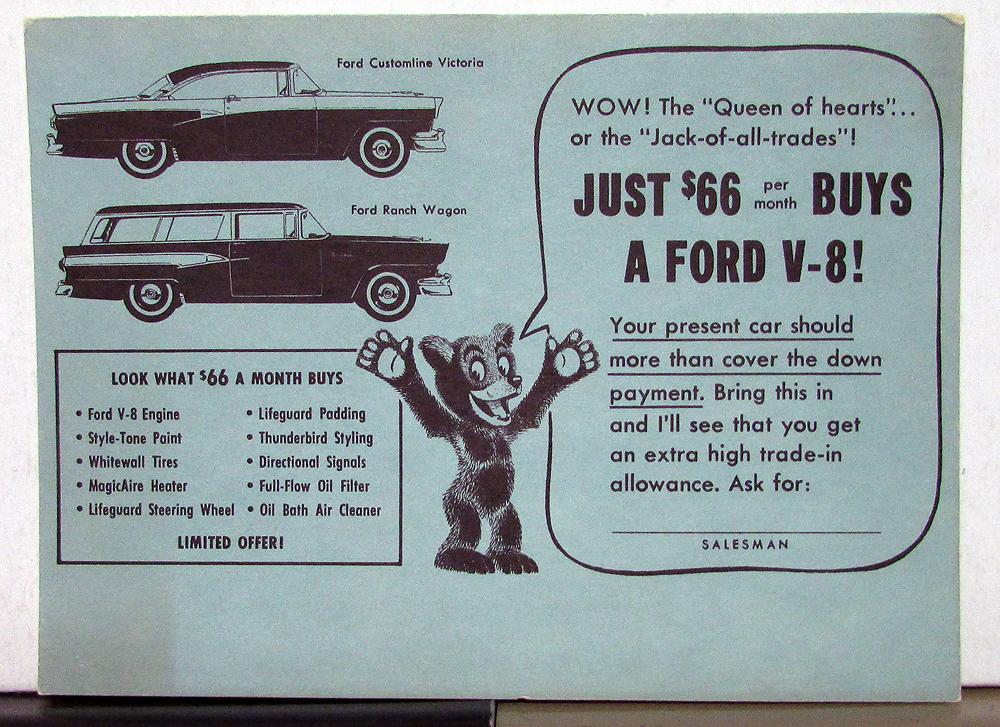 1956 Ford Customeline Ranch Wagon Sales Brochure