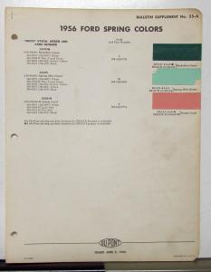 1956 Ford Spring Colors Paint Chips