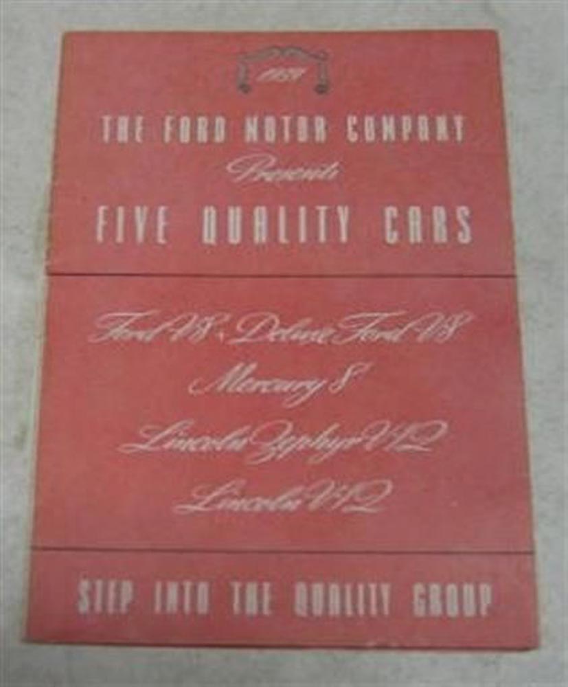 Ford 1939 Ford Lincoln & Mercury Sales Brochure Flathead Original