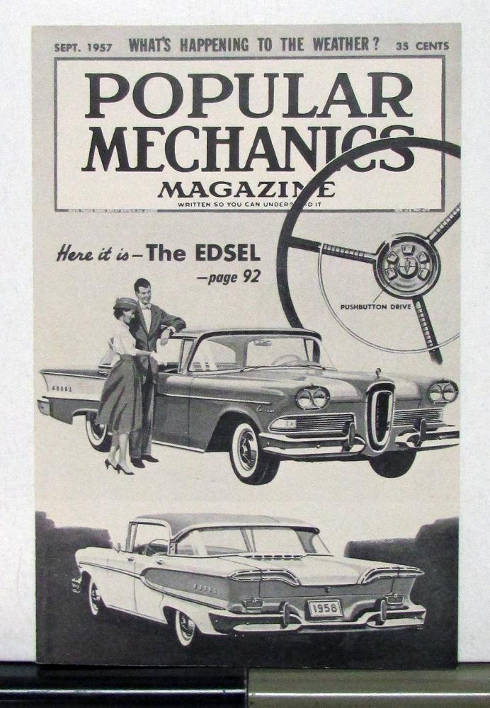 1958 Ford Edsel Popular Mechanics Reprint Sales Brochure