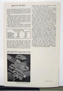 1958 Ford Edsel Popular Mechanics Reprint Sales Brochure
