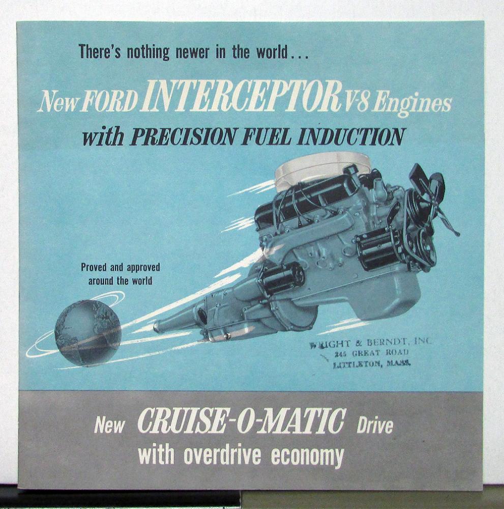 1958 Ford Interceptor V8 Engine Sales Brochure