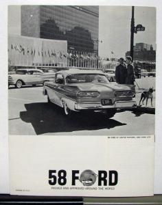 1958 Ford Fairlane Around The World Sales Brochure