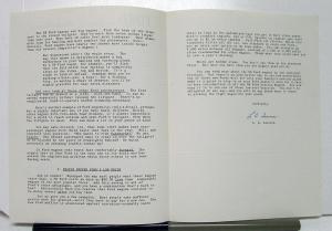 1959 Ford Station Wagon Letter To Customers From L A Iacocca
