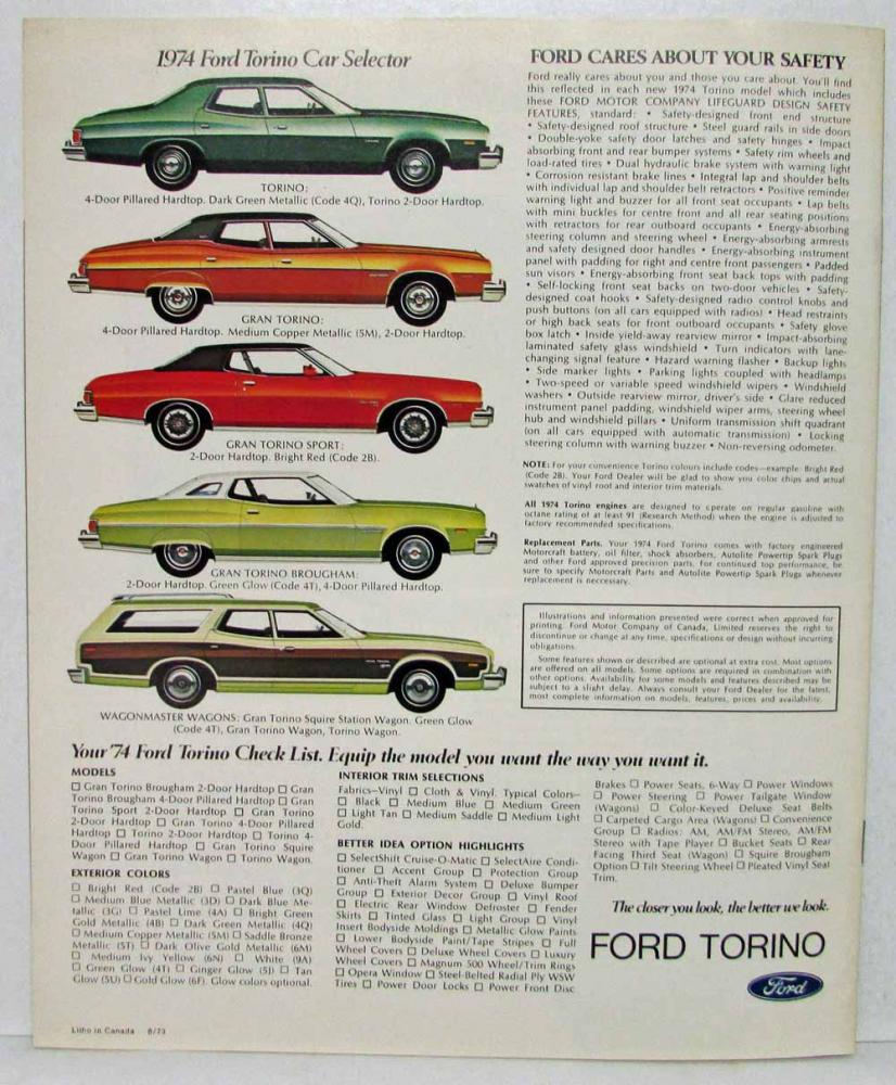 1974 Ford Auto Accessories Brochure Mustang/Ford/Torino 
