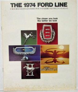 1974 The Ford Line Sales Brochure Torino Mustang II Thunderbird LTD - Canadian