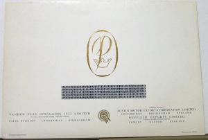 1960 1961 1962 Vanden Plas Princess Saloon & Limo BMC Auto Sales Brochure Orig