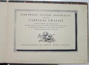 1929 Cadillac Fleetwood Custom Coachcraft Prestige sales Brochure