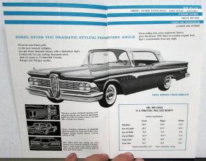 1959 Ford Edsel Corsair Villager Ranger Quick Facts Sales Brochure Original