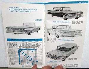 1959 Ford Edsel Corsair Villager Ranger Quick Facts Sales Brochure Original