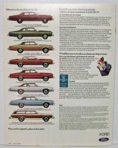 1975 The Ford Nouvelles Grandes Voitures de Grande Luxe - Canadian - French Text